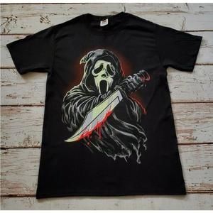 New - Ghostface- Scream - Movie T-Shirt  Color- Black